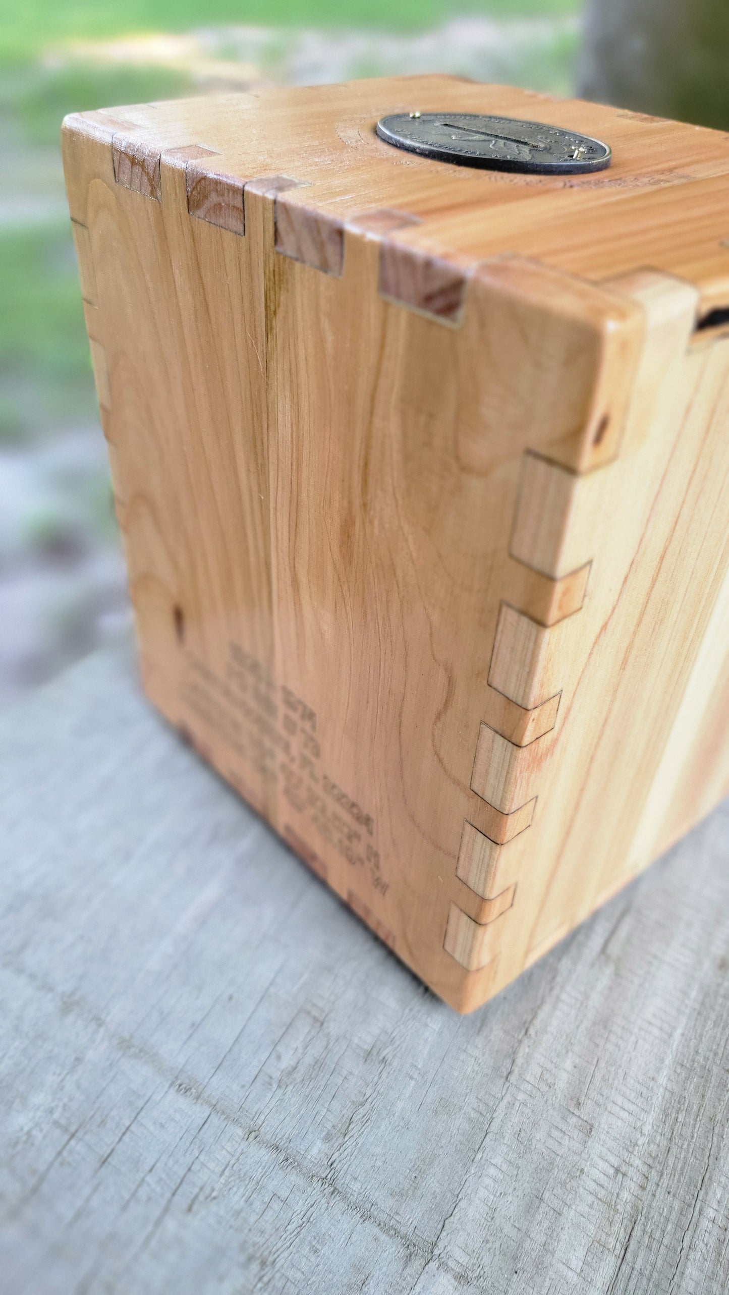 Custom Wood Bank with Antique USPS PO Box Door #73 - Build #3
