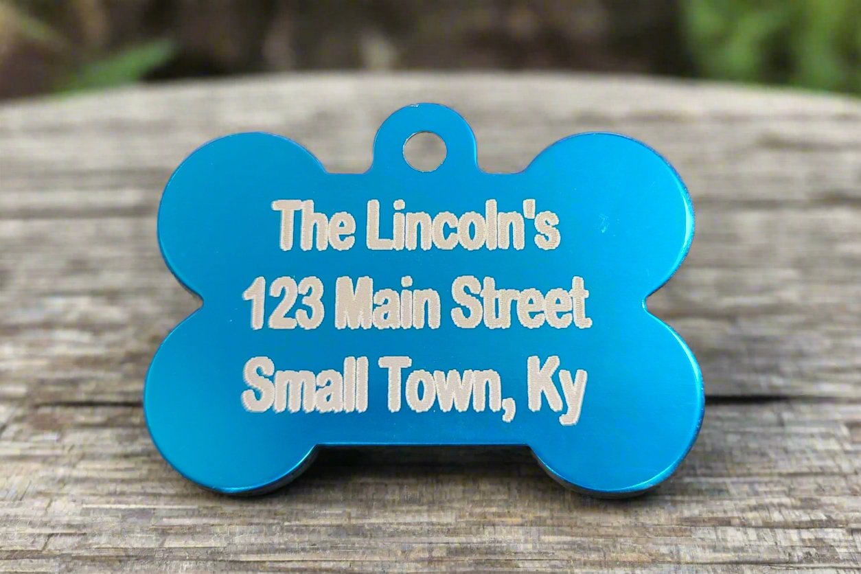 Custom Engraved Bone-Shaped Metal Pet Tag