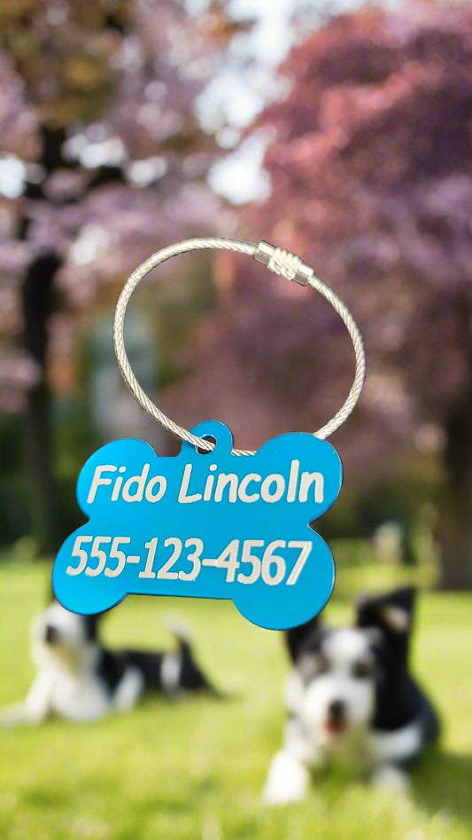 Custom Engraved Bone-Shaped Metal Pet Tag