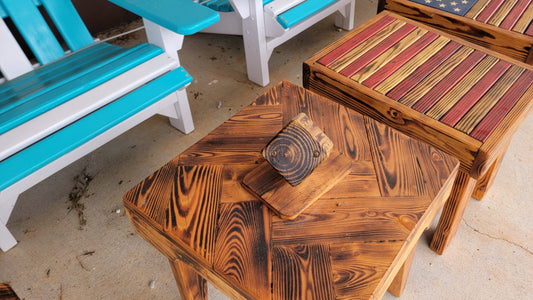 Custom Built Side Tables - American Flag & Plain